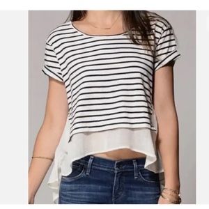 Free People black & white striped, hi-low tunic